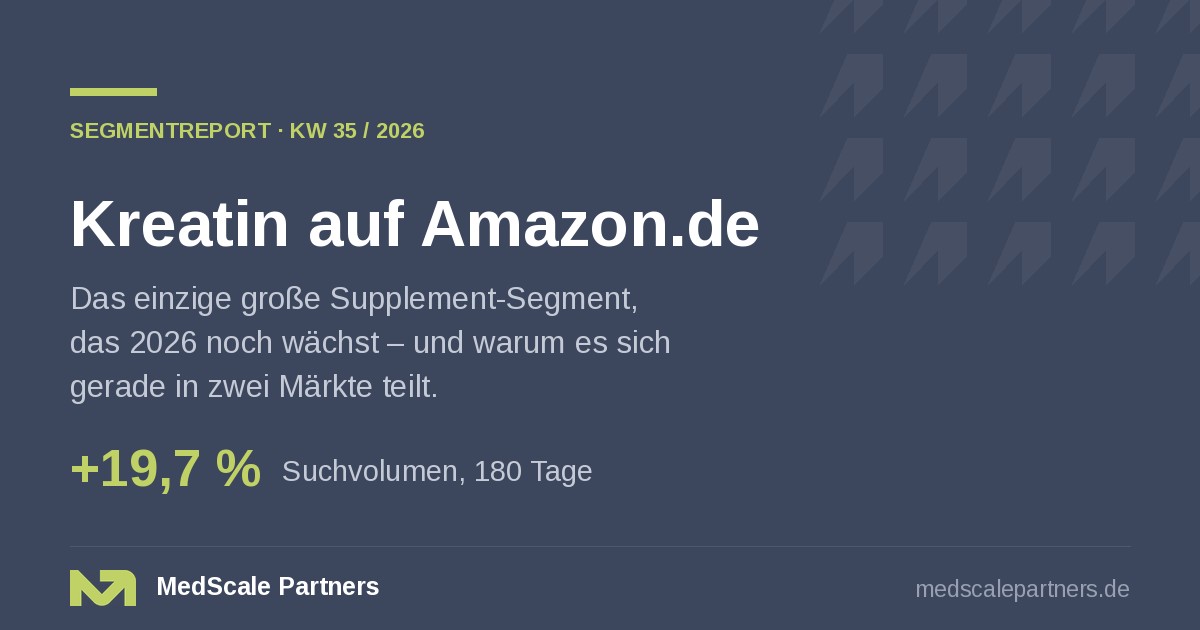 Kreatin auf Amazon.de – Segmentreport KW 35/2026